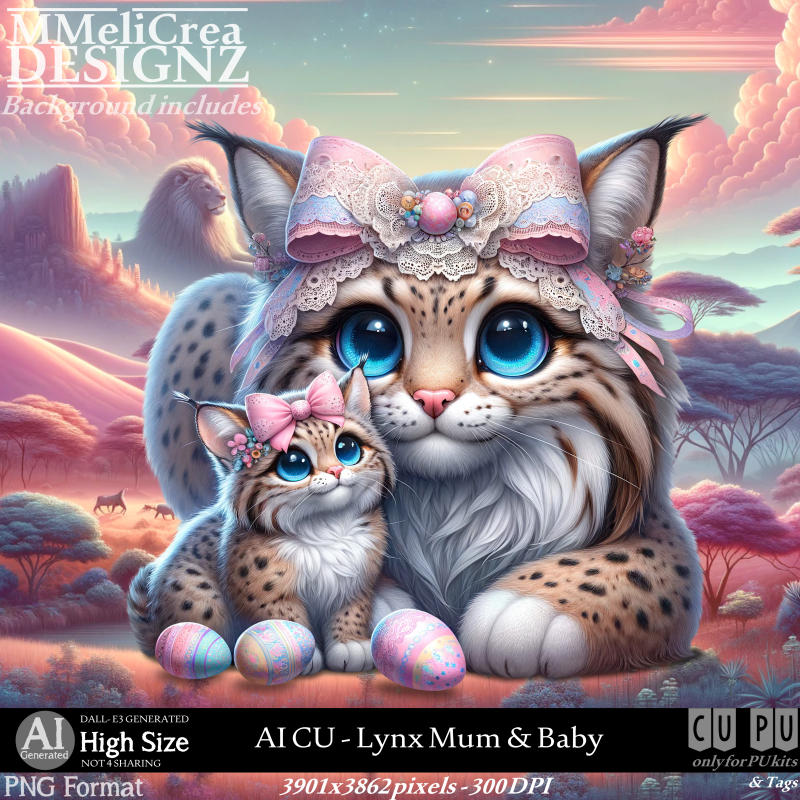 AI - CU Lynx Mum & Baby (CU4PU/PNG)